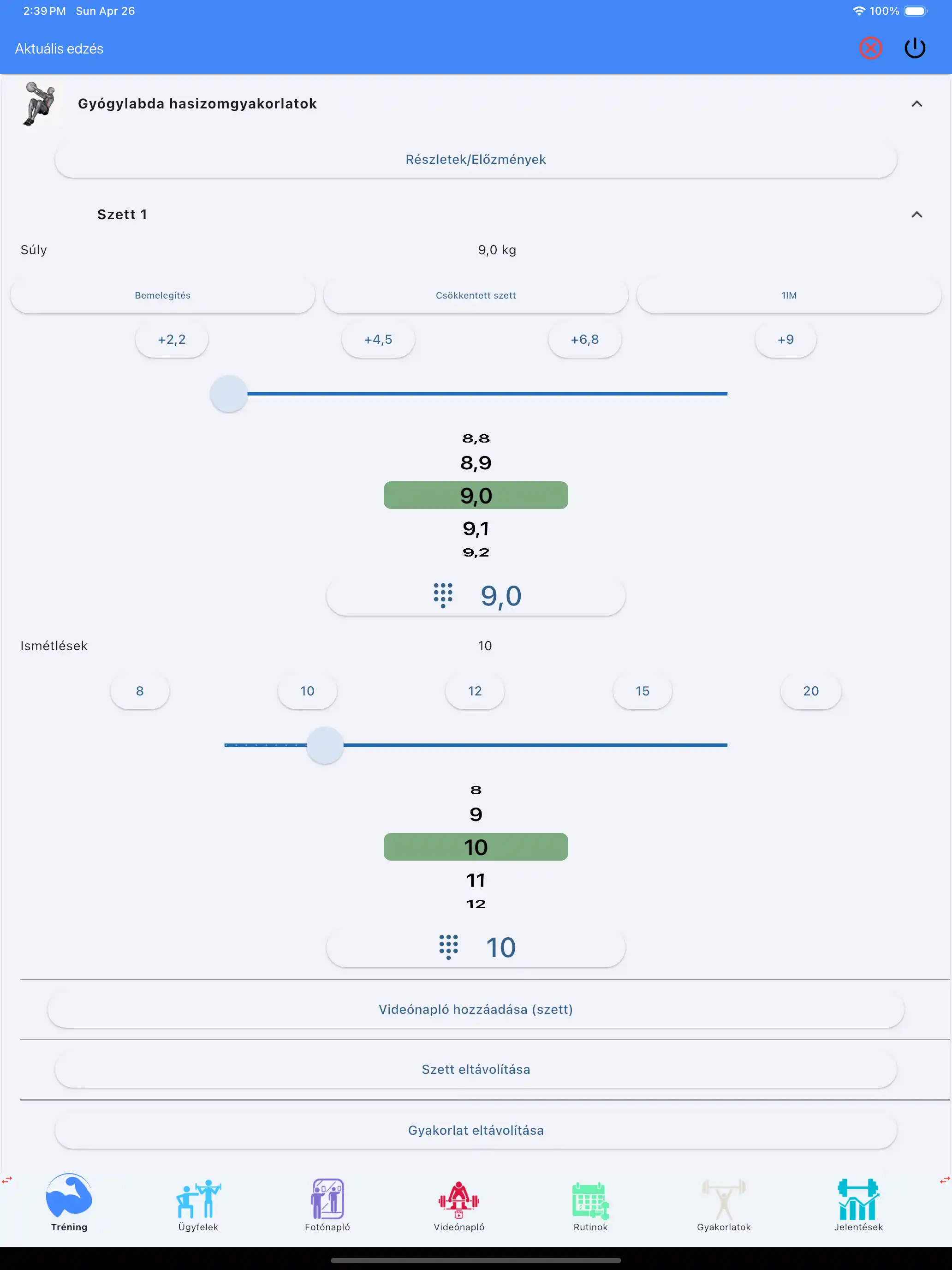 Medicinlabda gyakorlat követés tableten