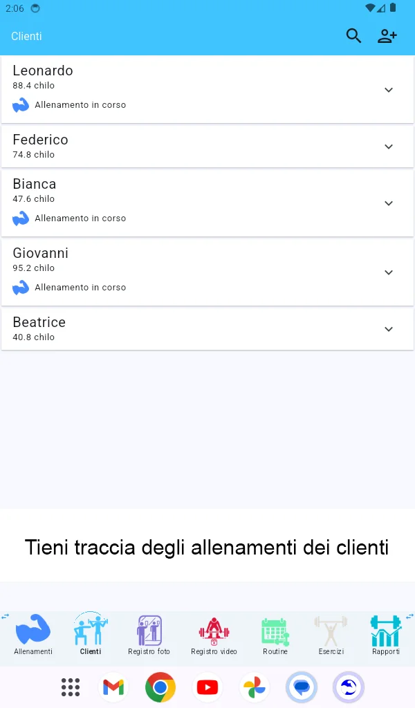 Schermata tablet Android