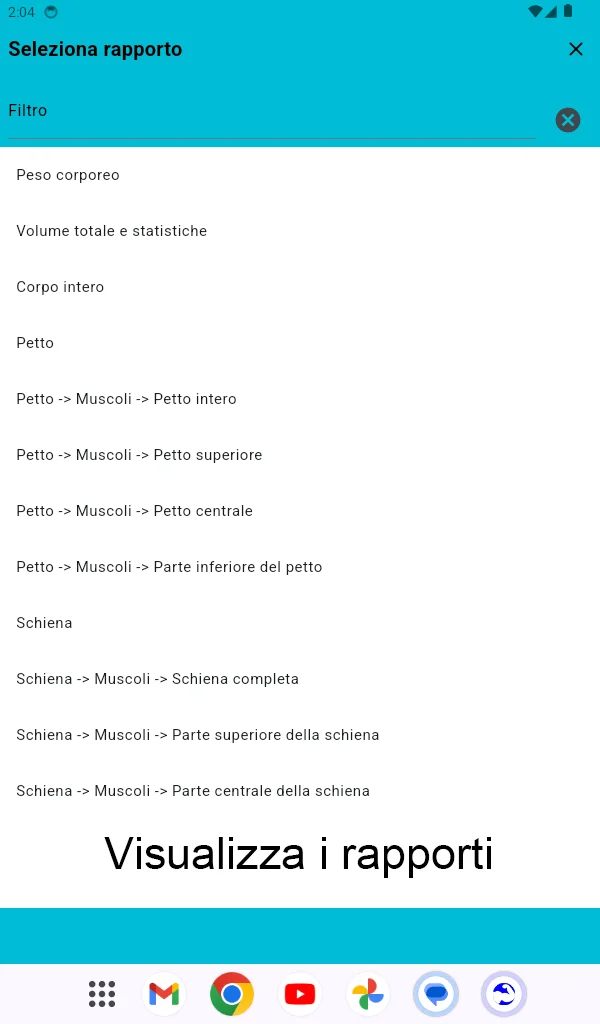 Schermata tablet Android