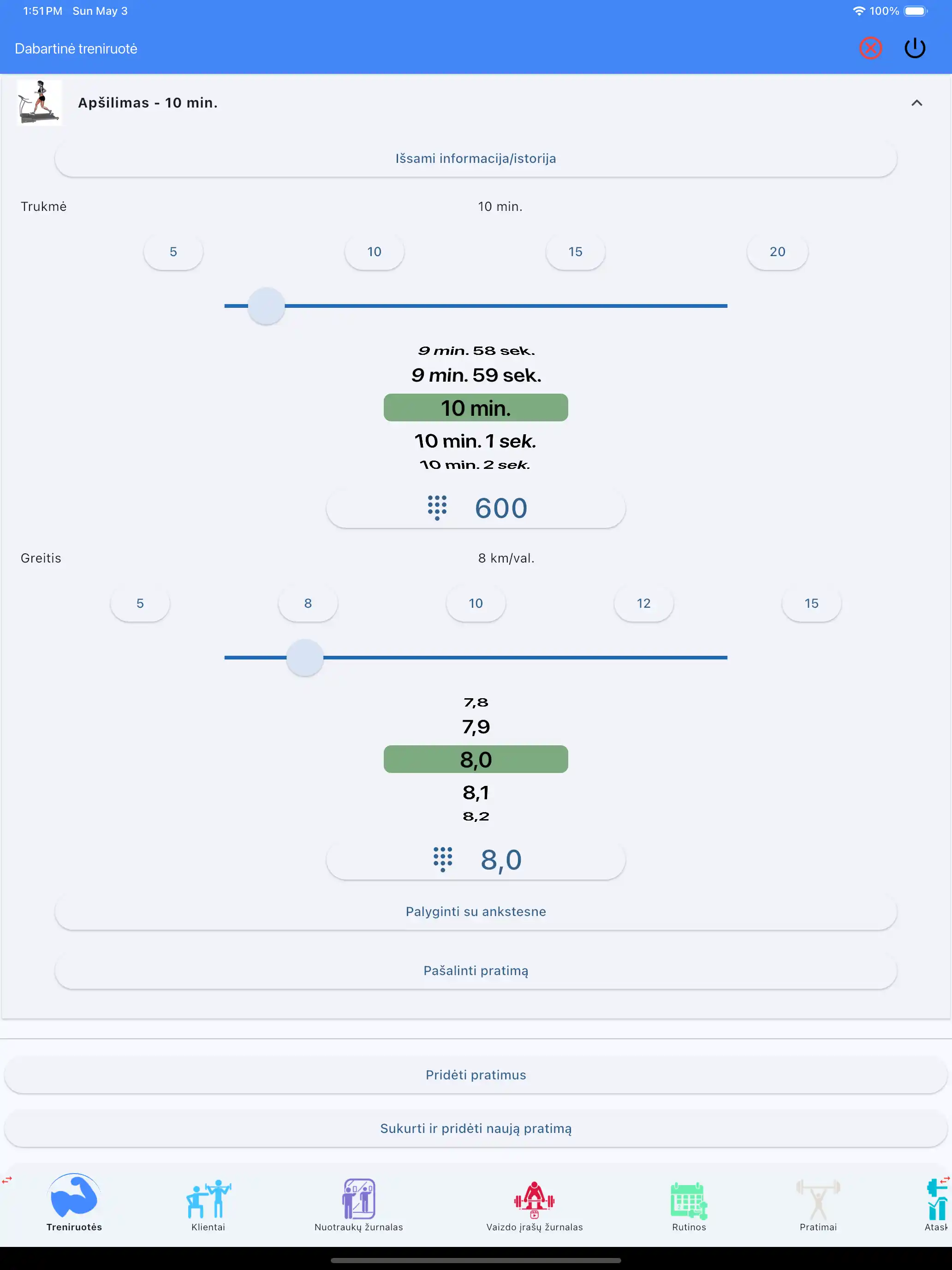 Kardio stebėjimo ištvermės planšetė ipad