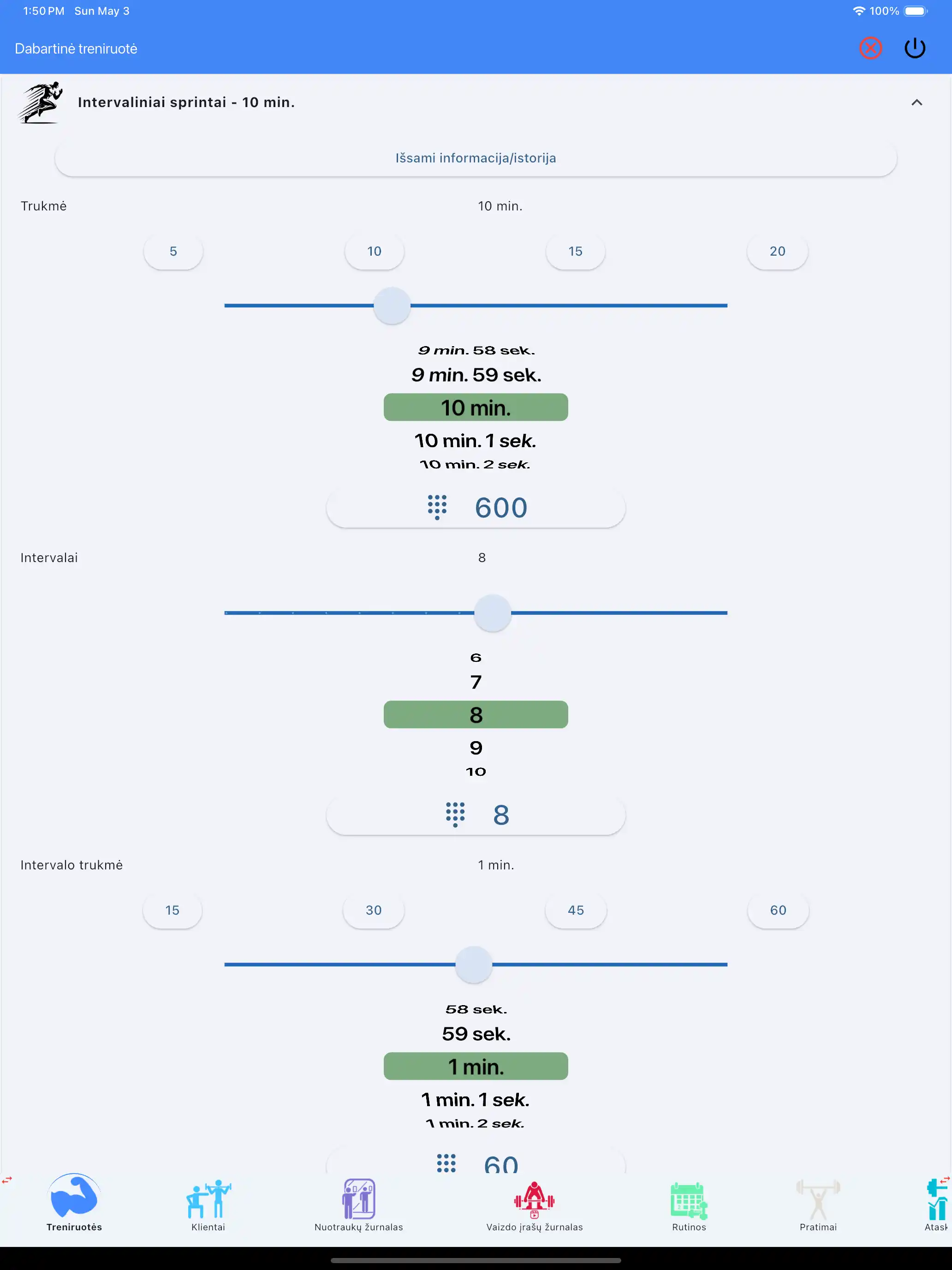 Kardio stebėjimo hiit planšetė ipad