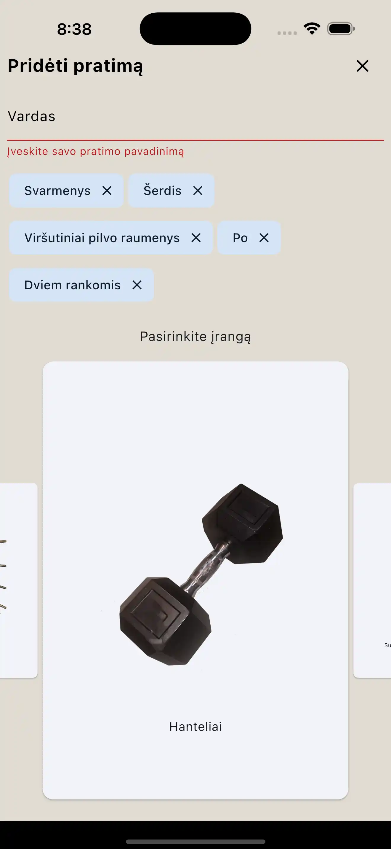 Pratimų kūrimo įrangos telefonas