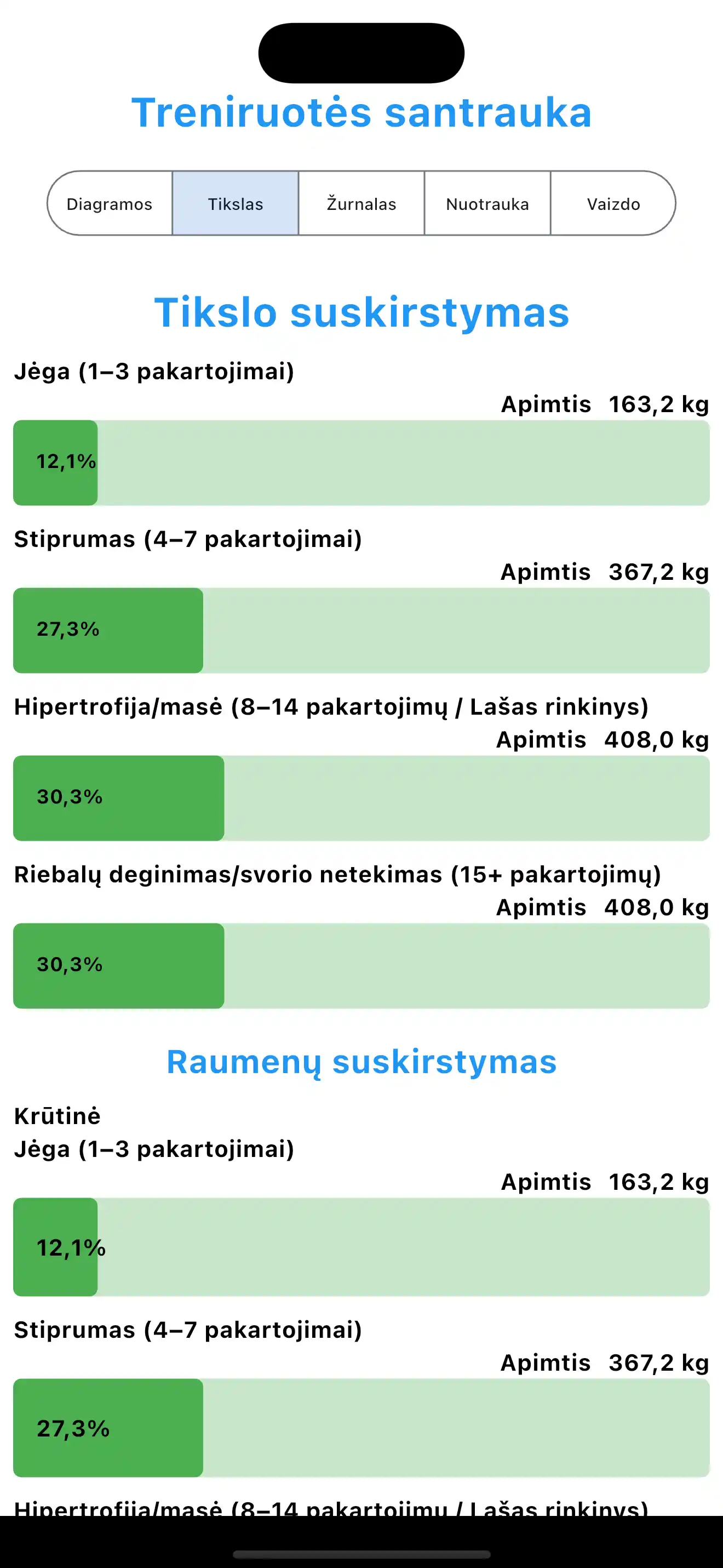 Tikslo santrauka