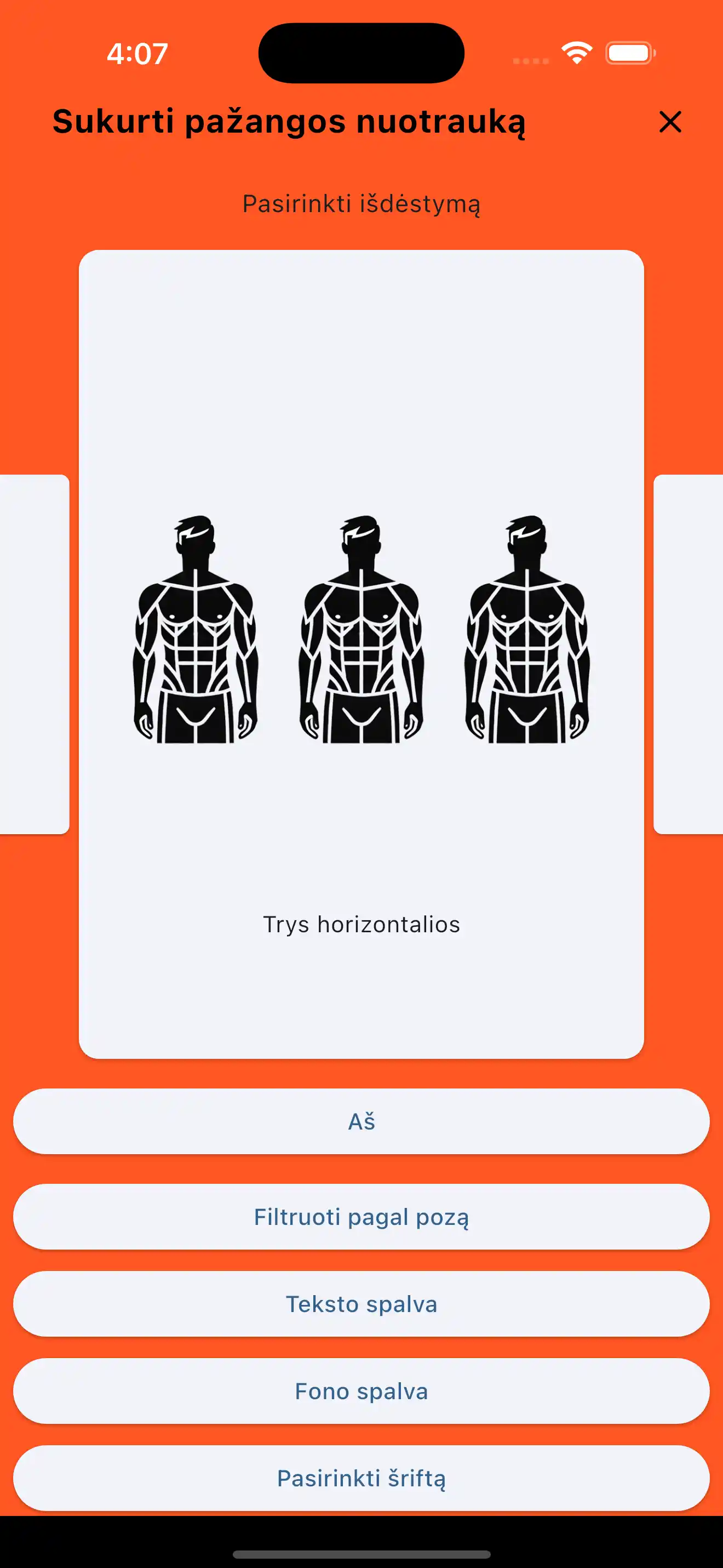 Pažangos nuotrauka trys horizontaliai