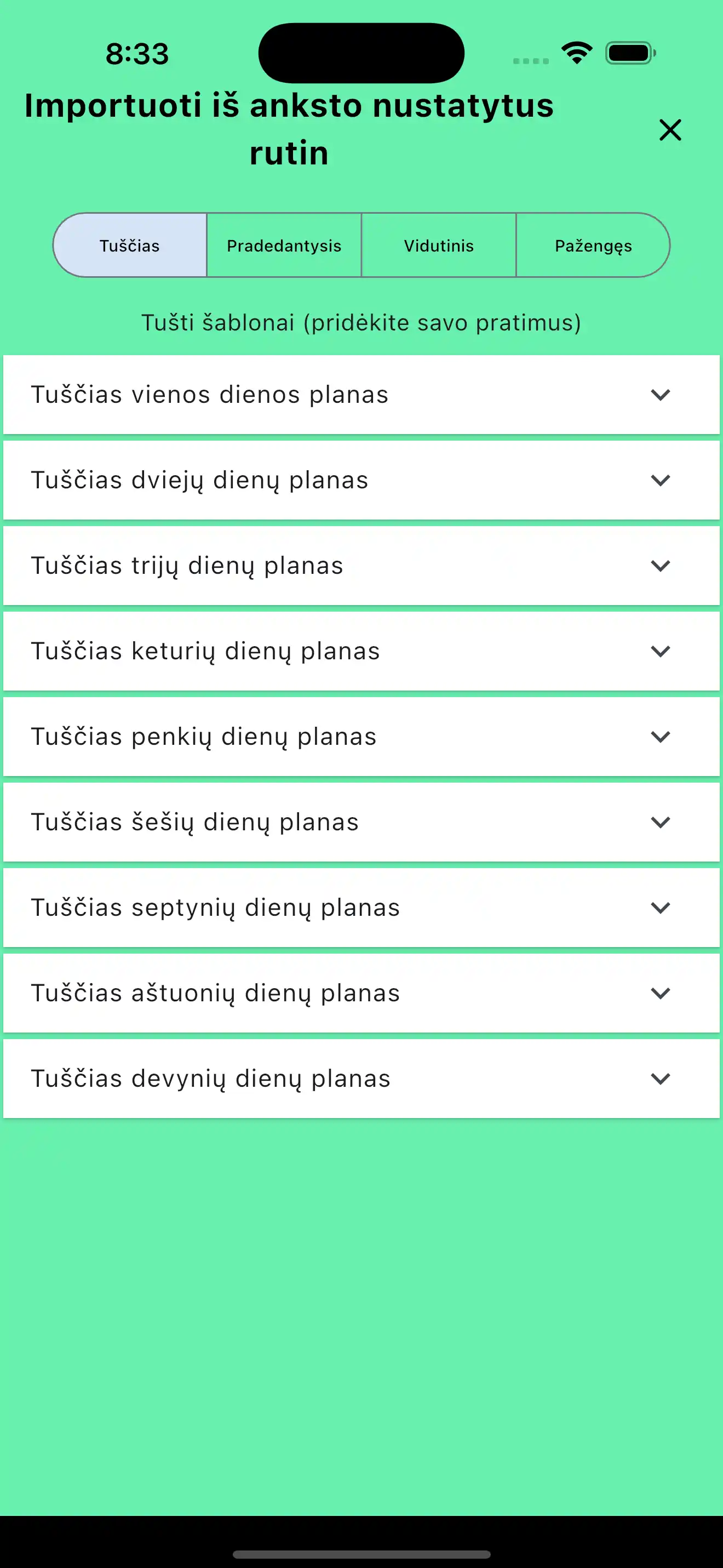 Rutinų valdymas telefonas