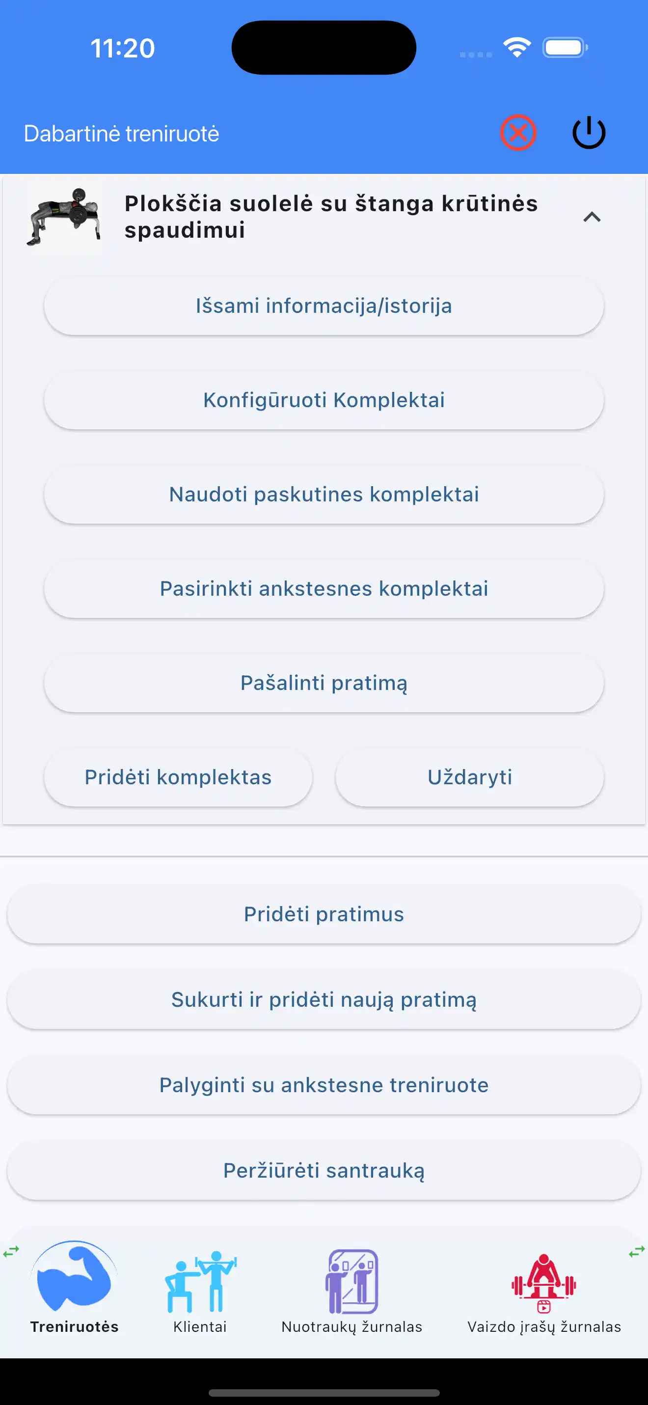 Naudoti paskutinius rinkinius svorio treniruotė