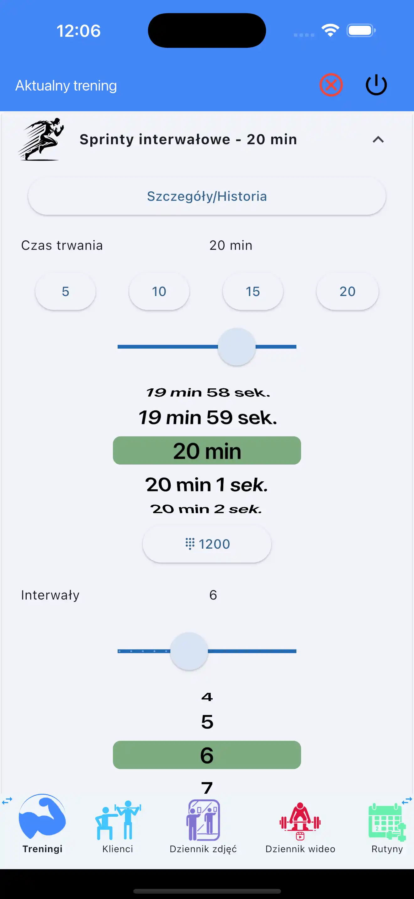 Śledzenie cardio HIIT na telefon
