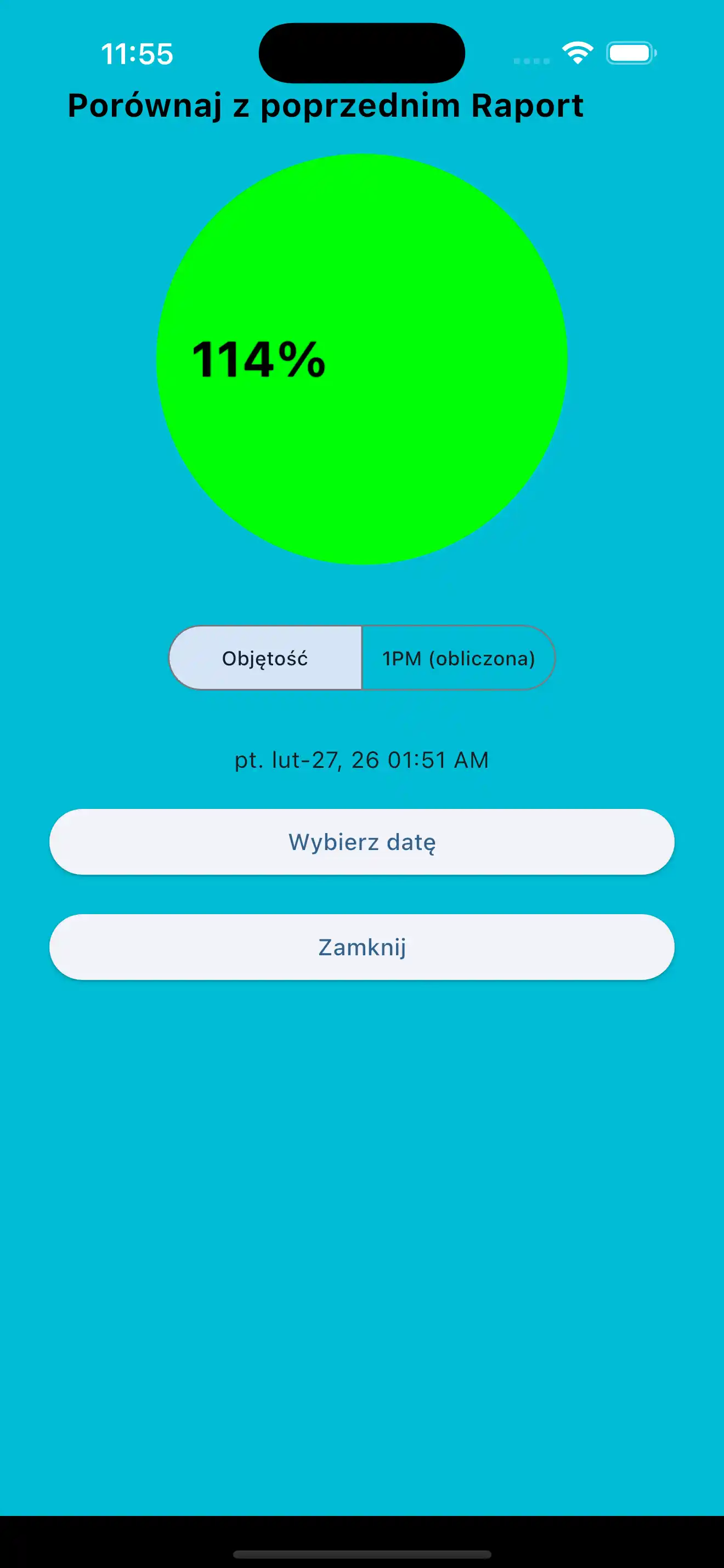 Porównanie poprzedniej objętości treningu siłowego
