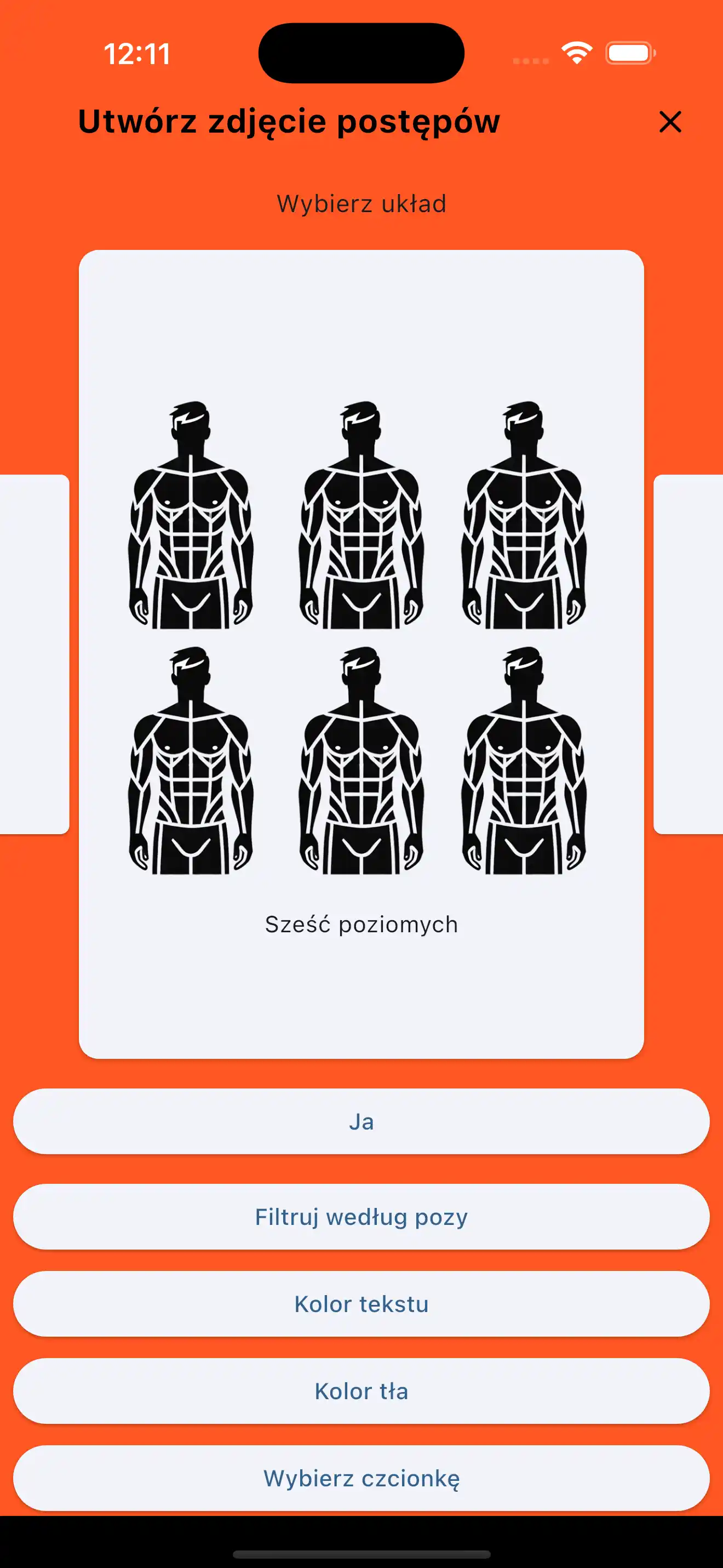 Zdjęcie postępów szóste poziome
