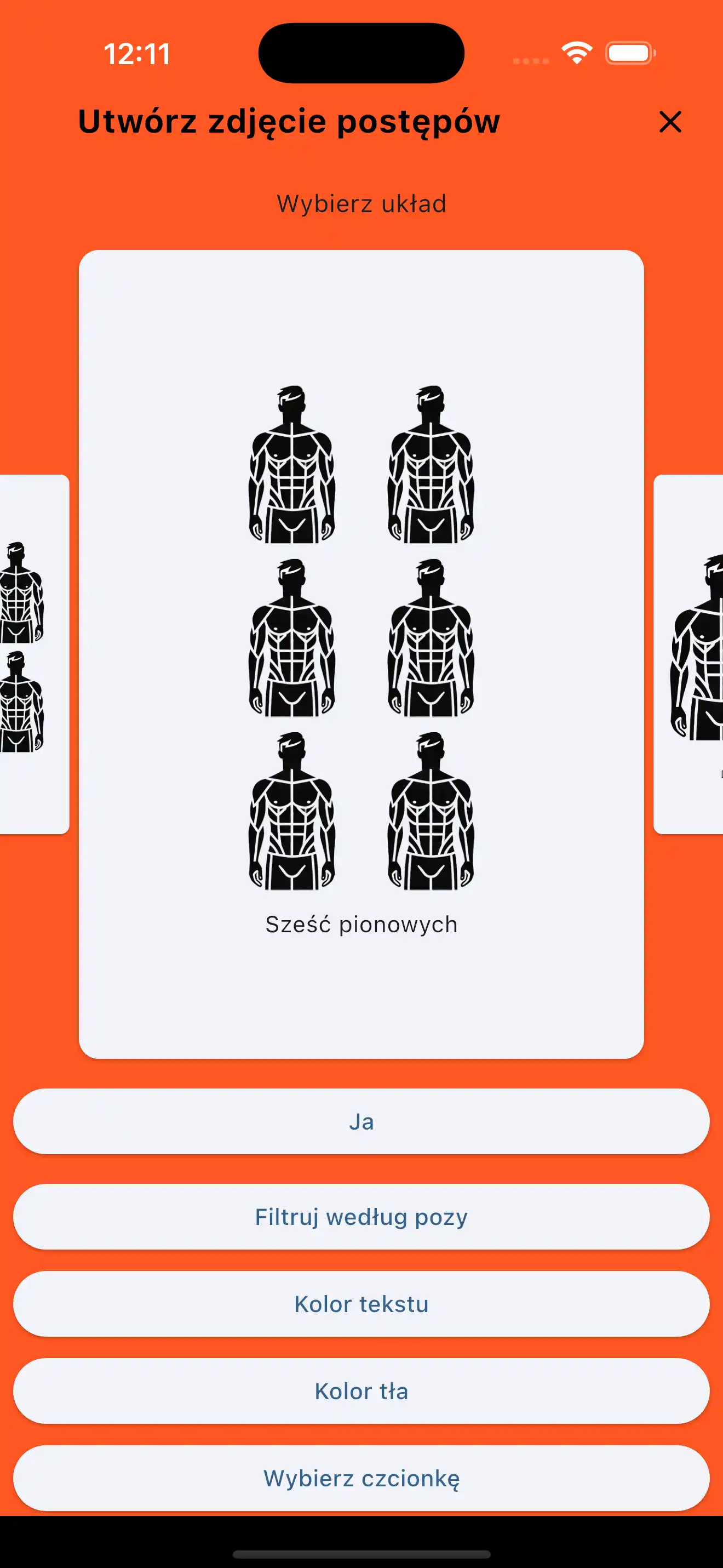 Zdjęcie postępów szóste pionowe