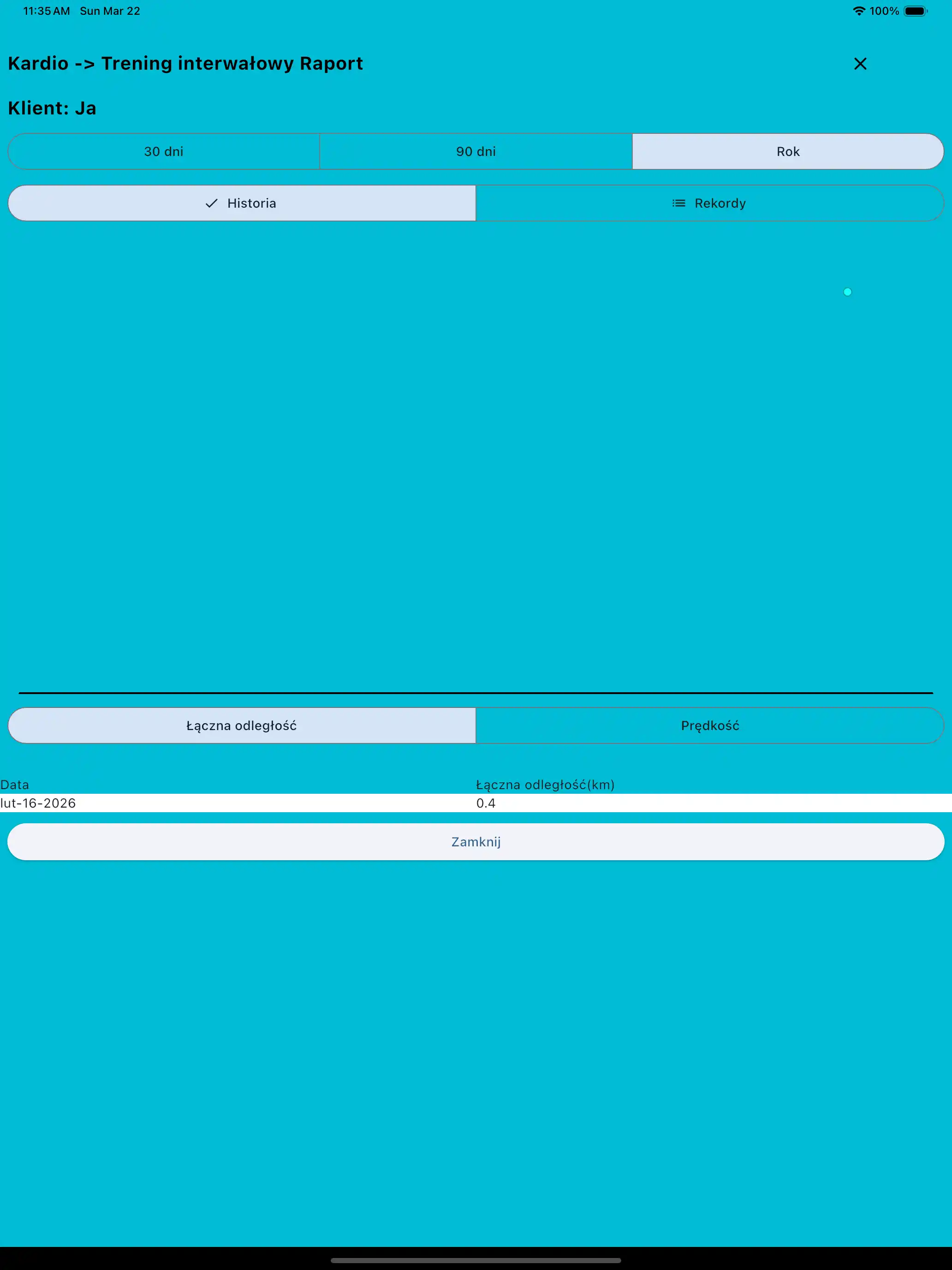 Raport cardio na tablet
