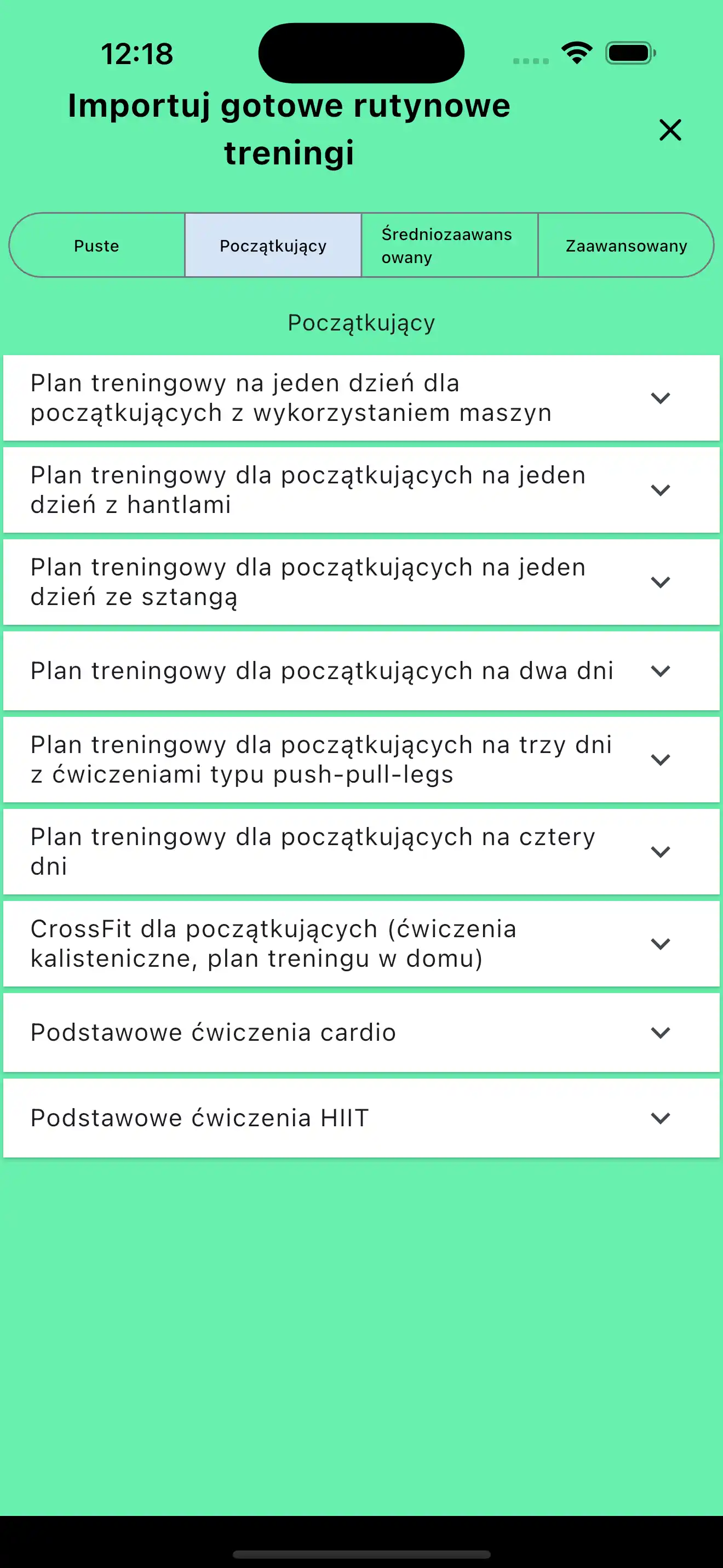 Import rutyn domyślne szablony na telefon