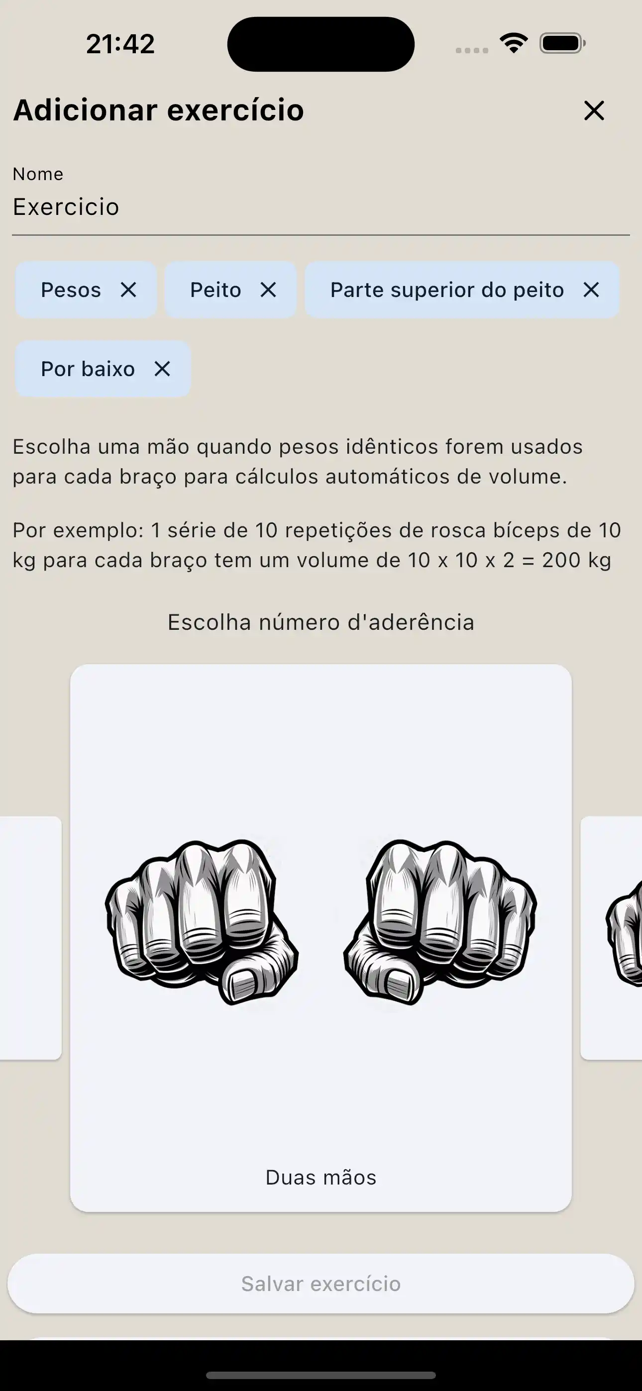 Telefone para criação de exercícios