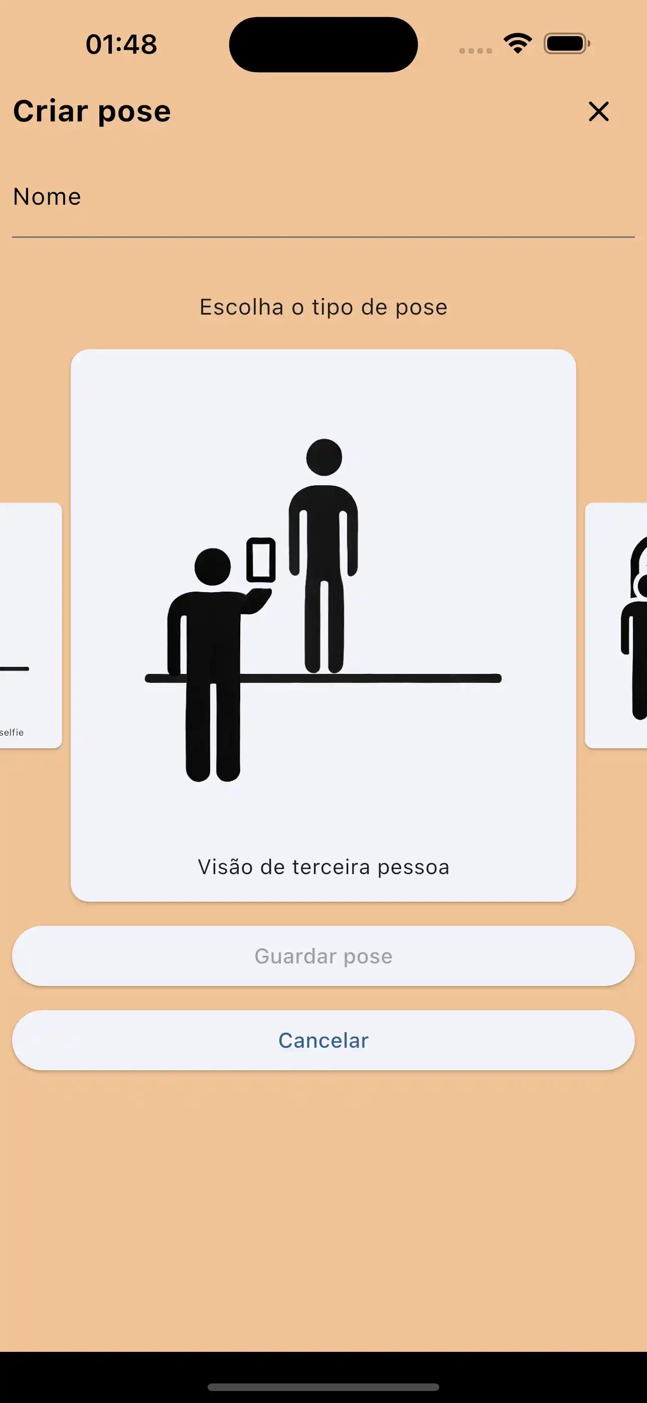 Criar poses para selfie