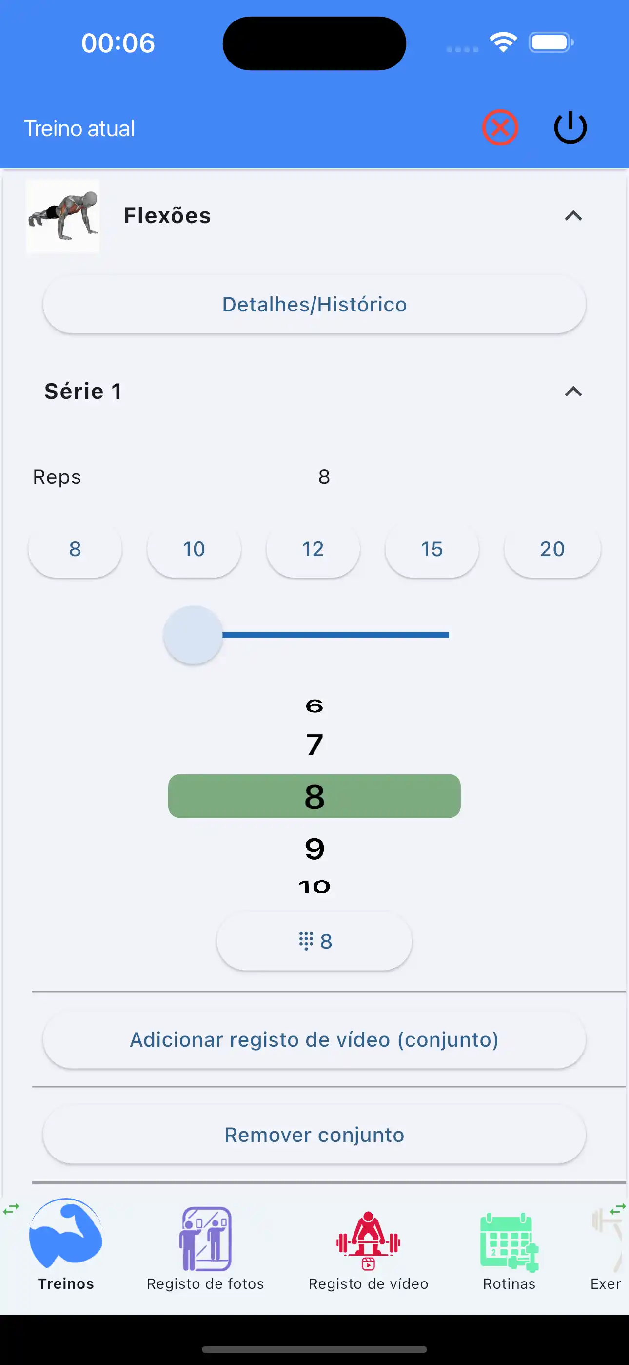 Reps apenas crossfit calistenia rastreamento por telefone