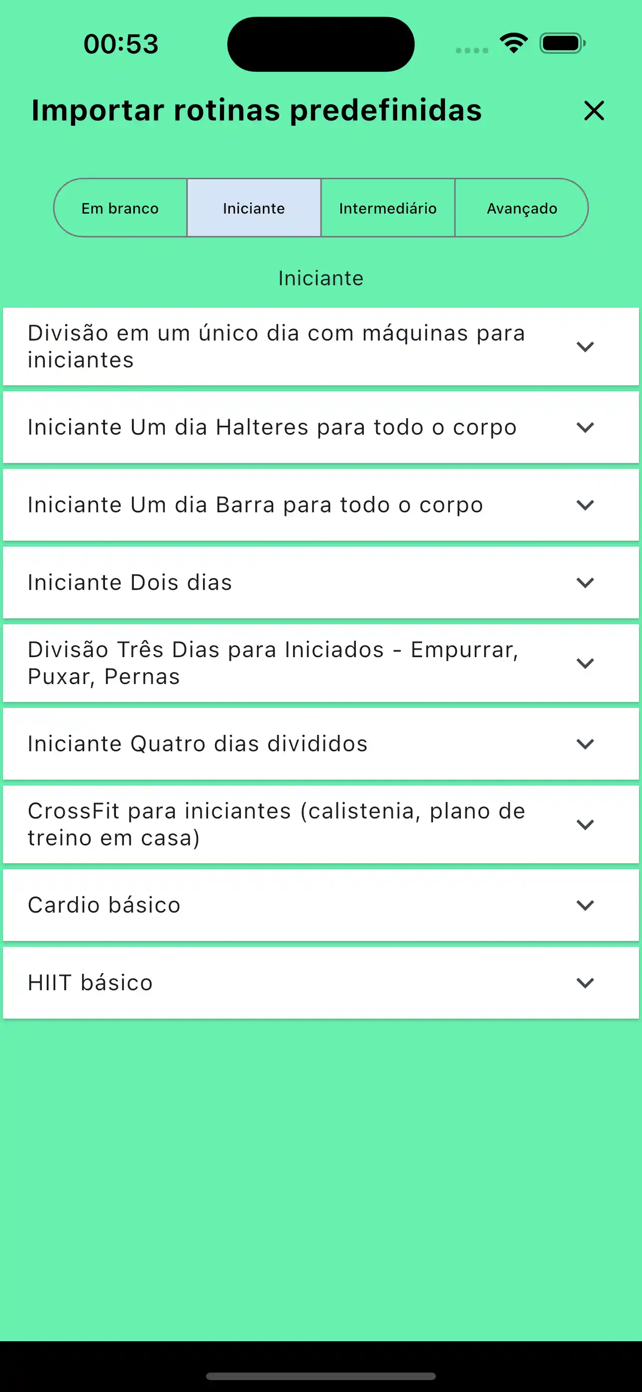 Rotinas importar modelos padrão telefone