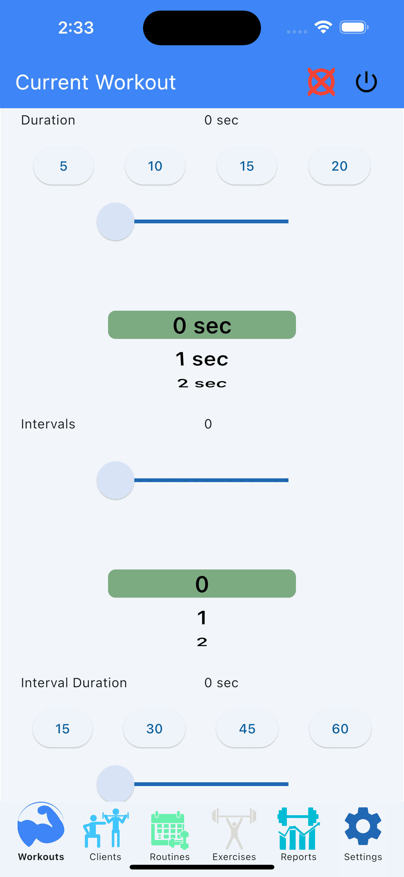 Single Finger Entry Cardio Intervals