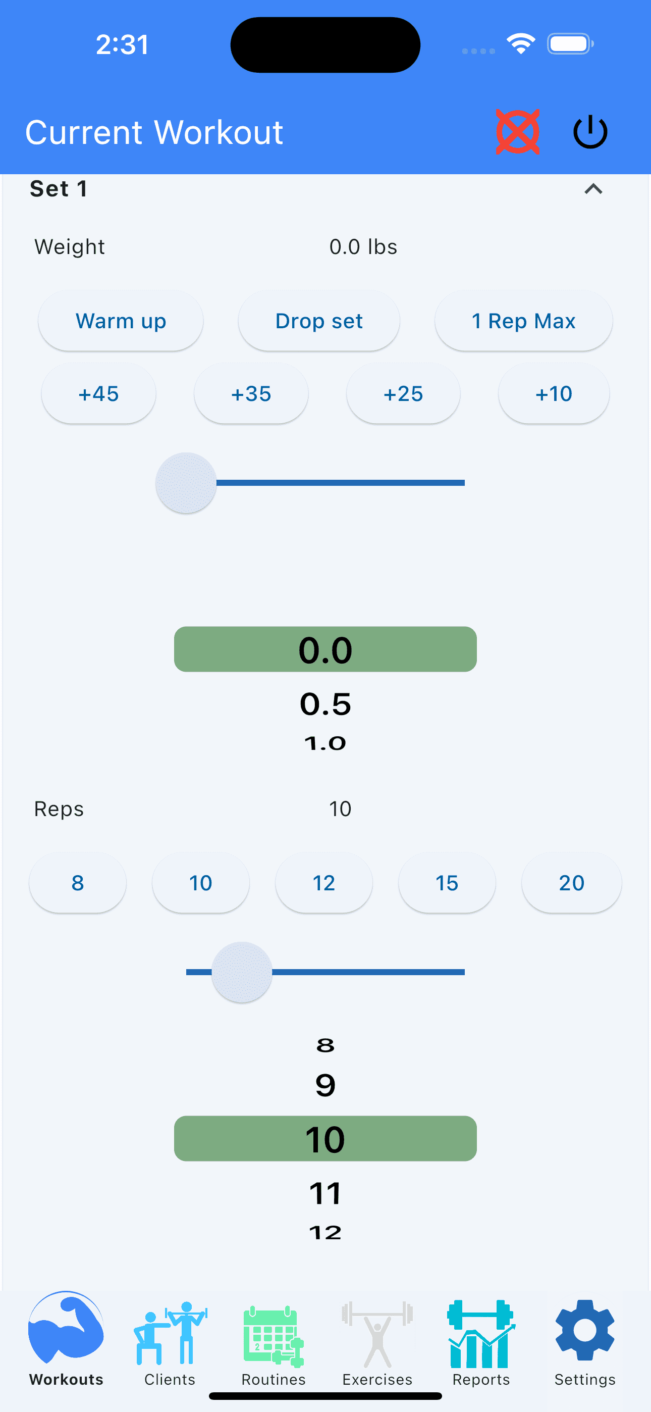 Single Finger Entry Weight Training