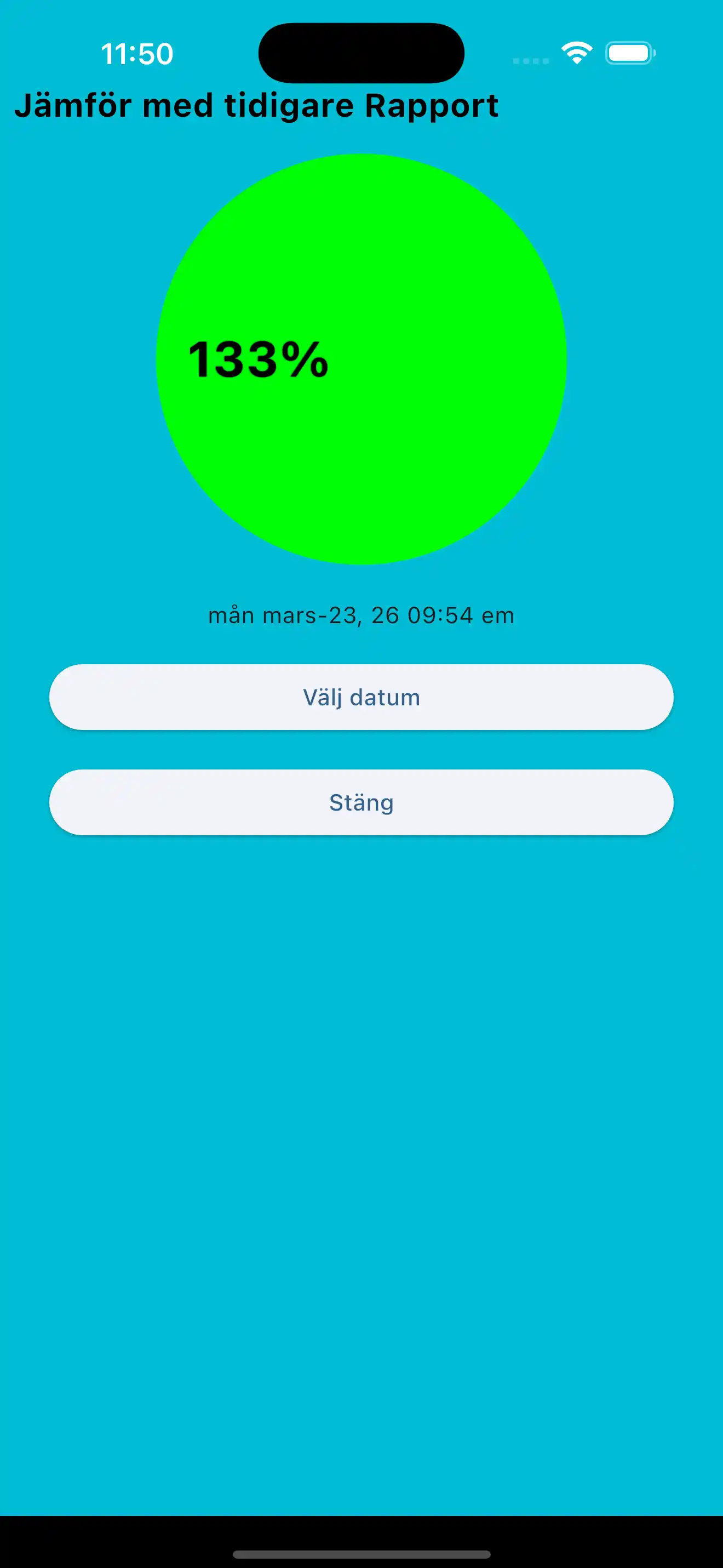 Jämför tidigare endast reps