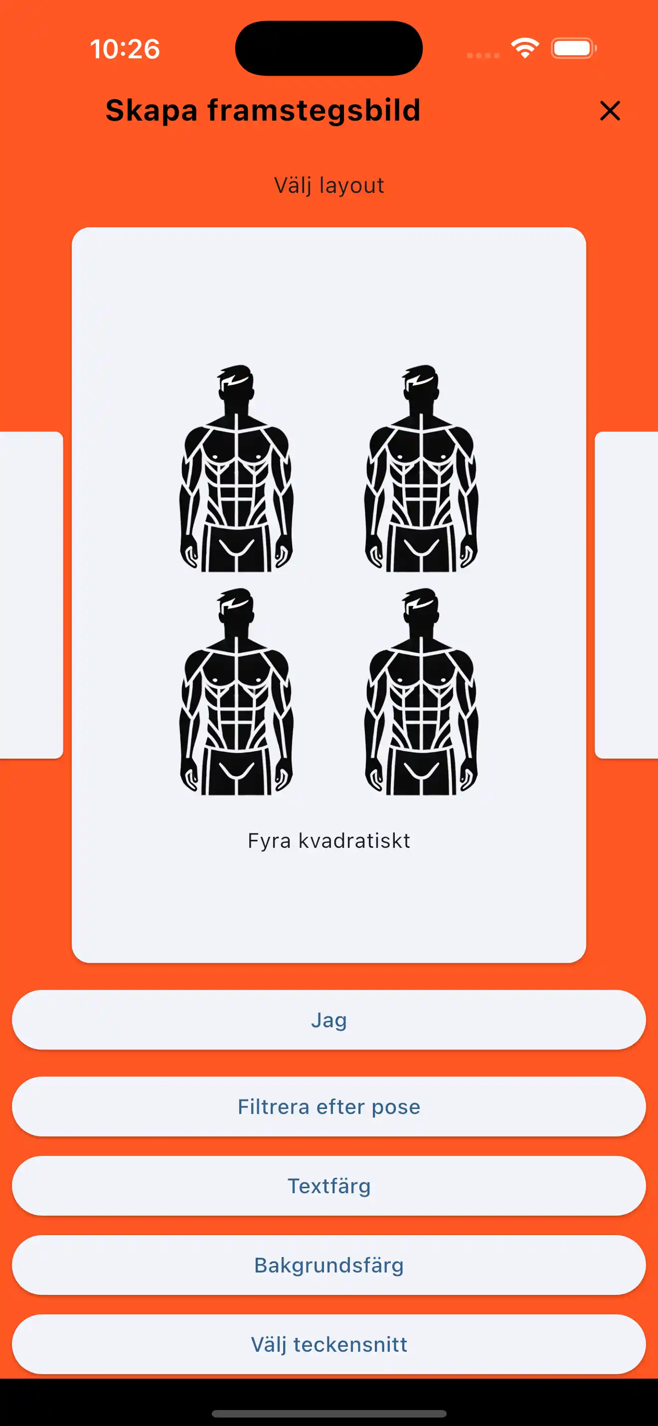 Framstegsbild fyra kvadrat