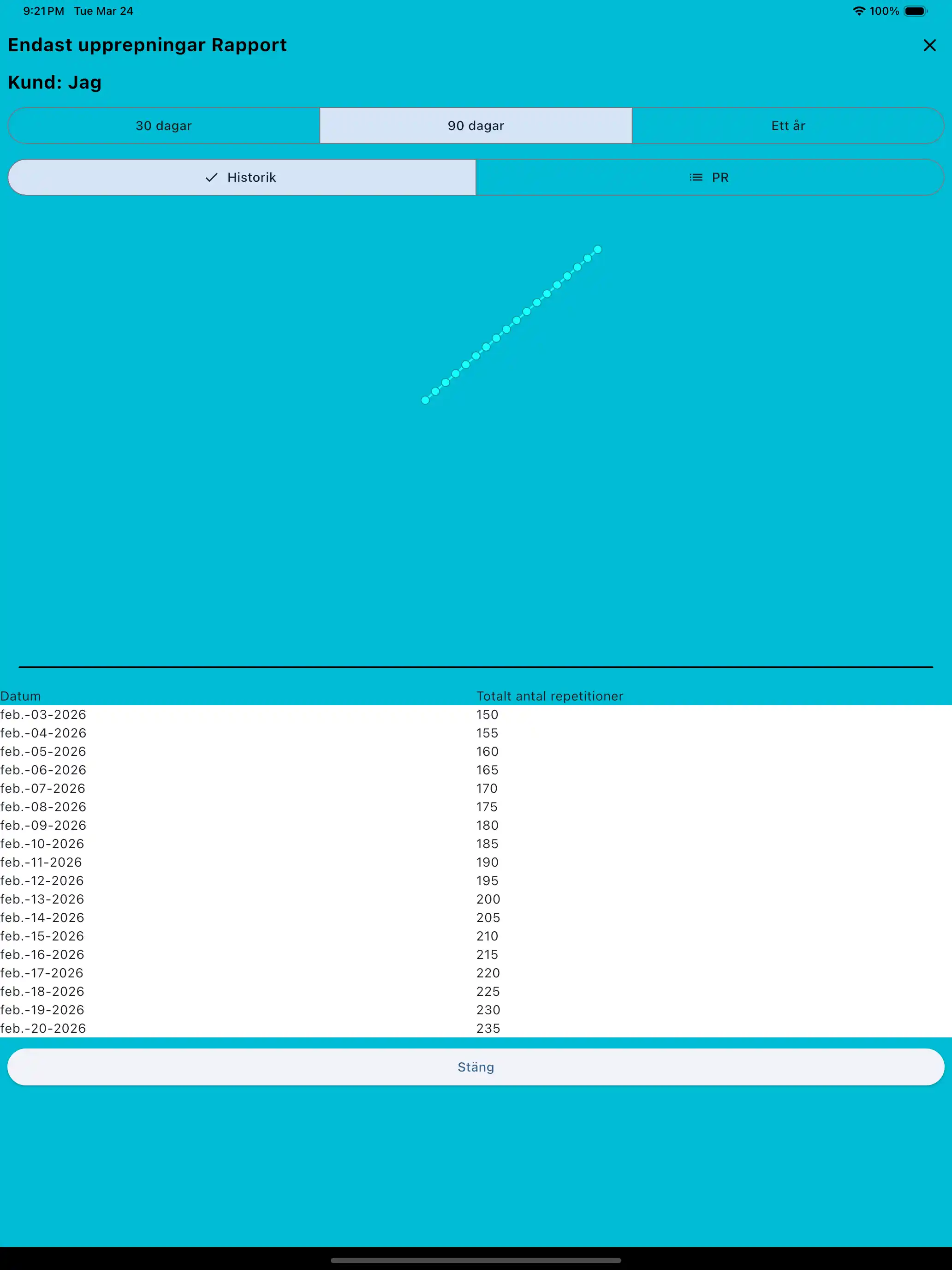 Endast reps-rapport på surfplatta