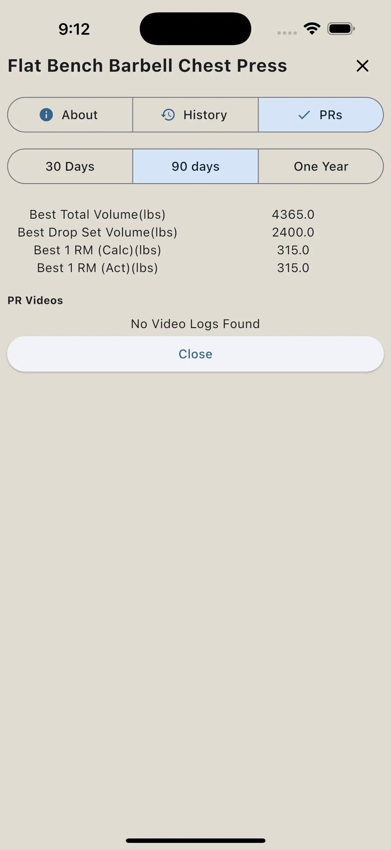 Weightlifting PR Report