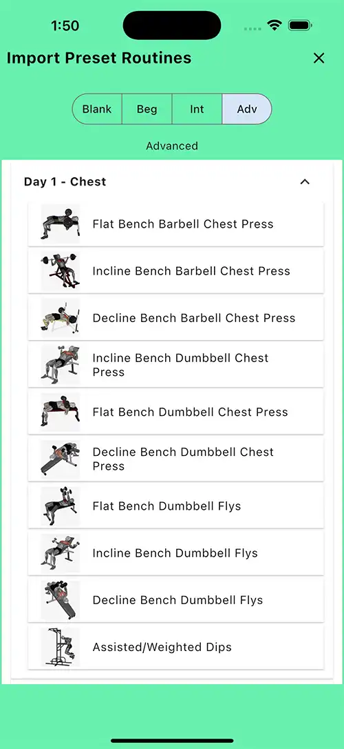 Advanced Eight Day Split Day 1 Chest