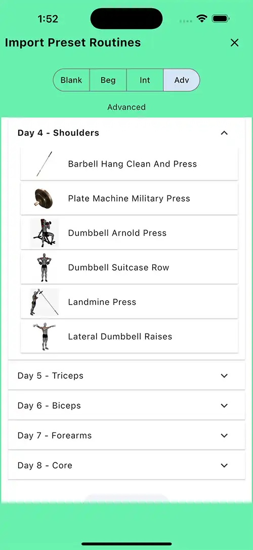 Advanced Eight Day Split Day 4 Shoulders