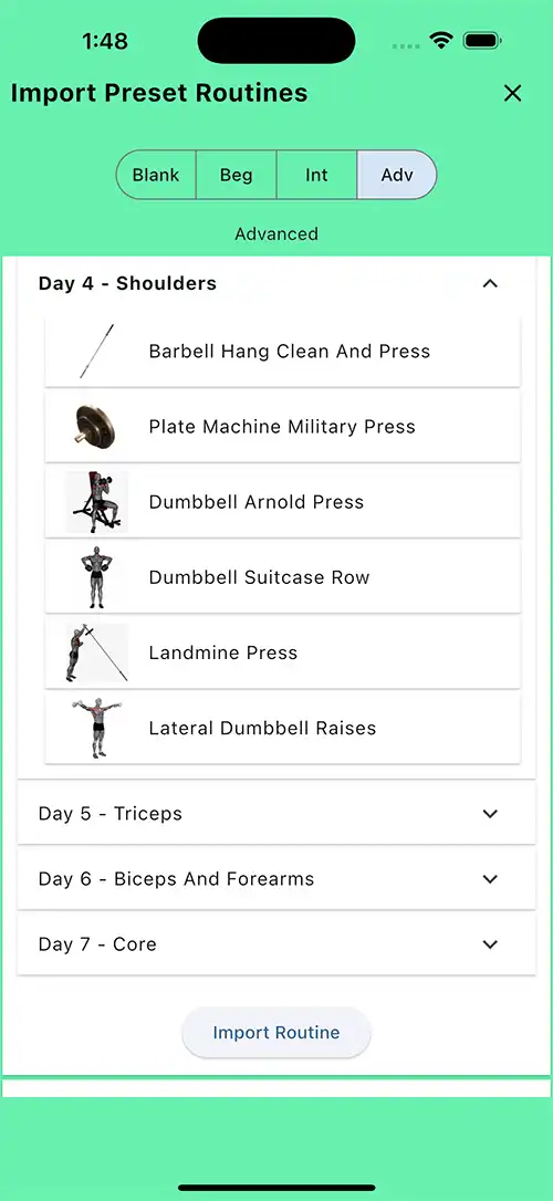 Advanced Seven Day Split Day 4 Shoulders