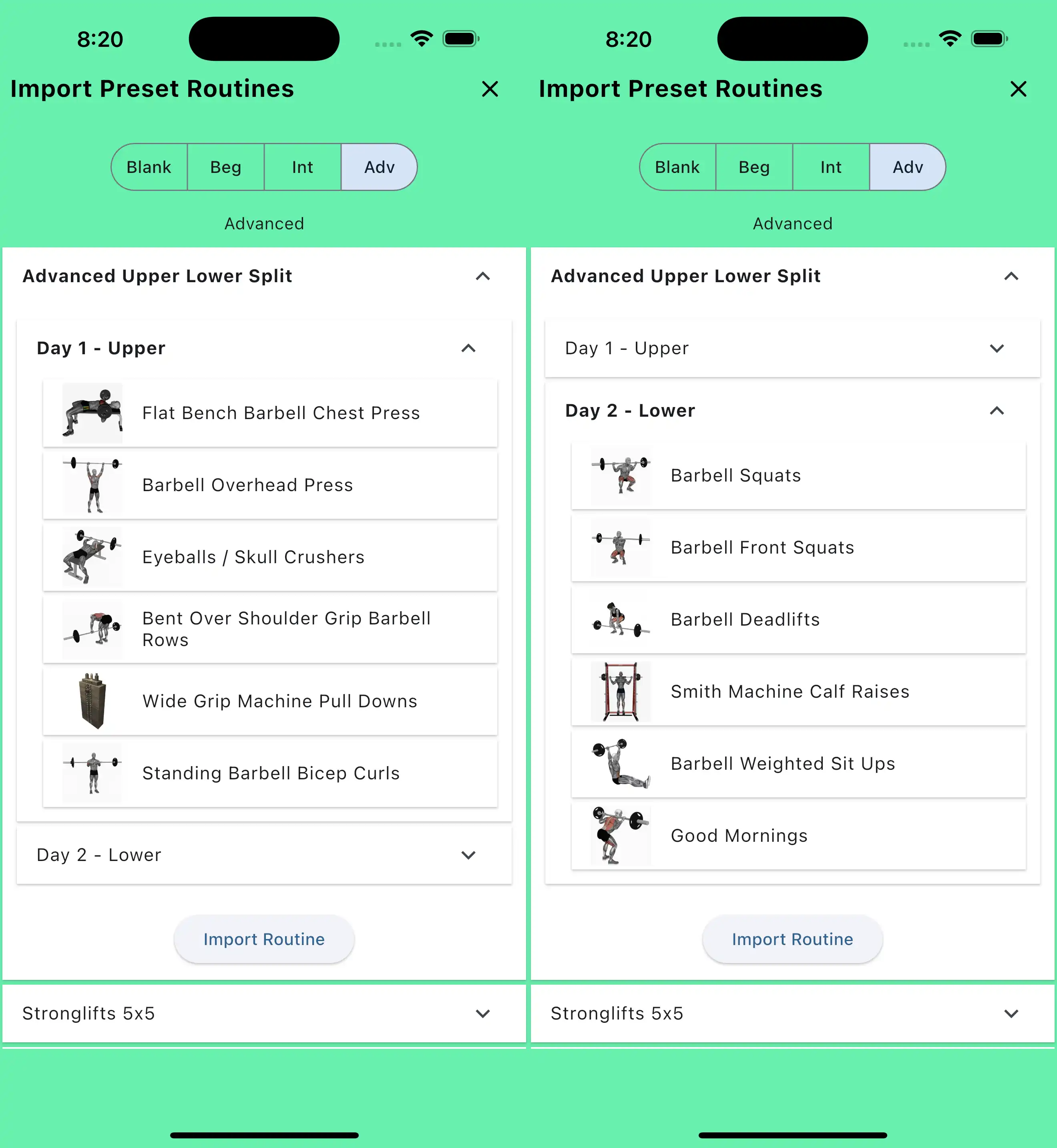 Advanced Upper Lower Split