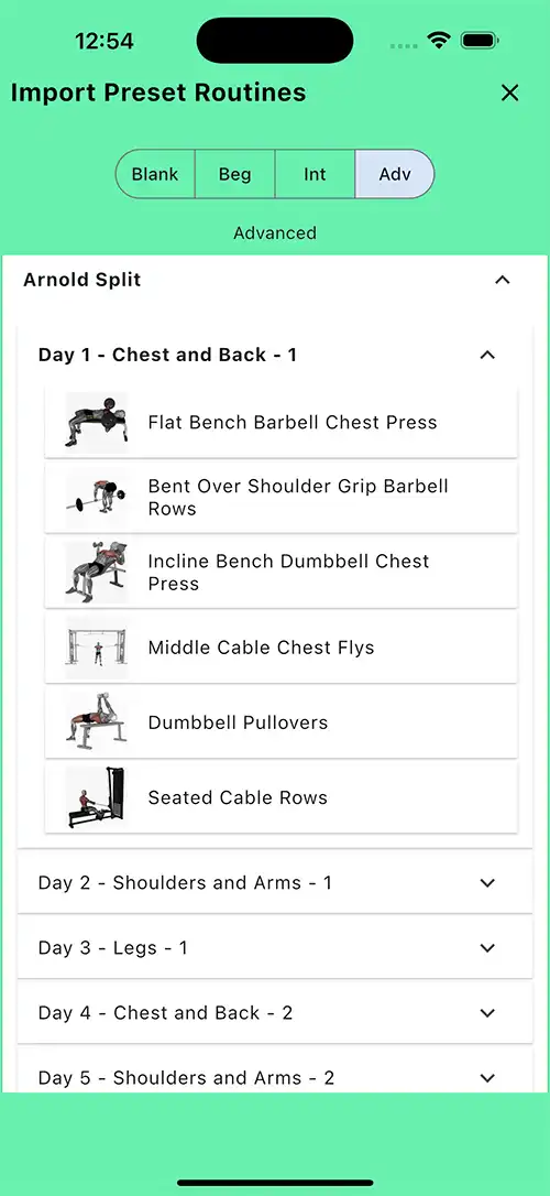 Arnold Split Day 1 Chest Back 1