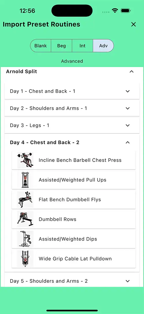 Arnold Split Day 4 Chest Back 2