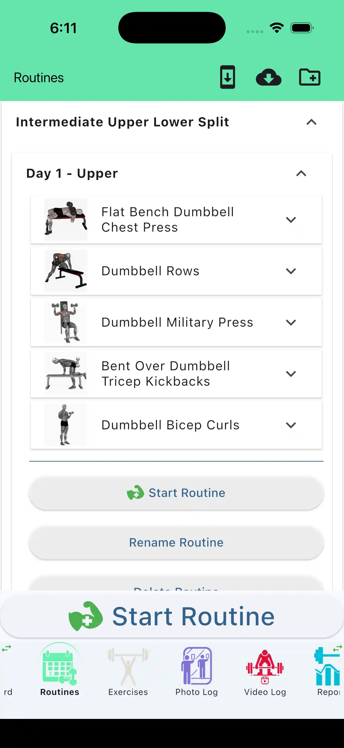 Intermediate two day split - day 1 upper