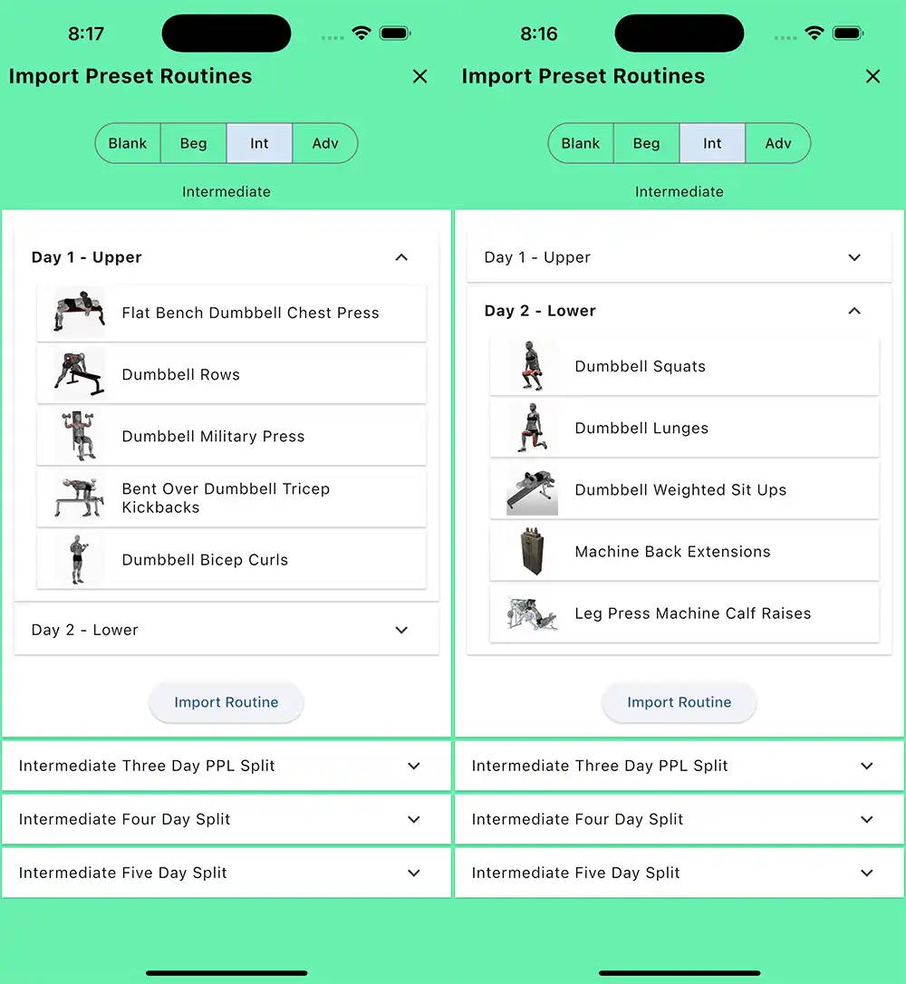 Intermediate Upper Lower Split